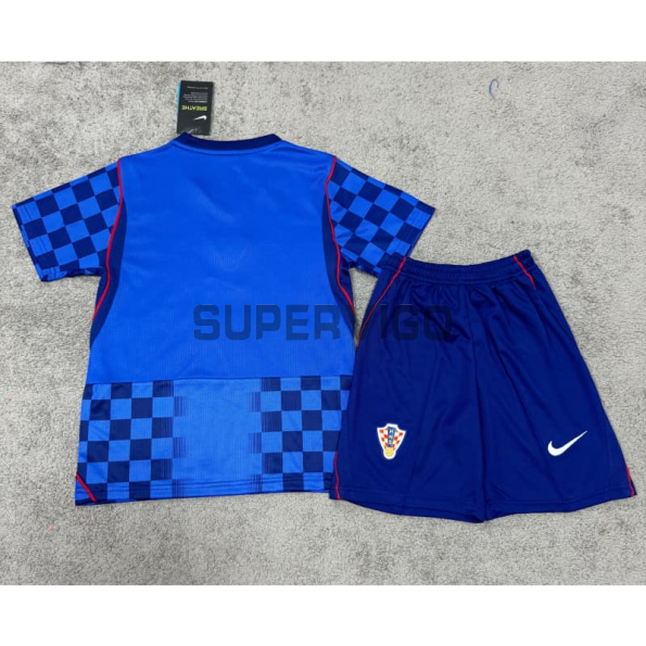 Camiseta Croacia Segunda Equipación Mundial 2026 Azul Niño Kit