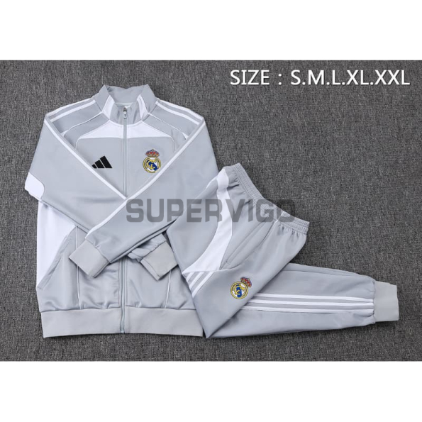 Chandal Real Madrid 2025/2026 Gris/Blanco