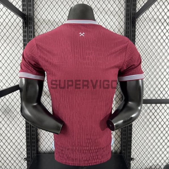Camiseta West Ham United Primera Equipación 2025/2026 Rojo Oscuro (EDICIÓN JUGADOR)