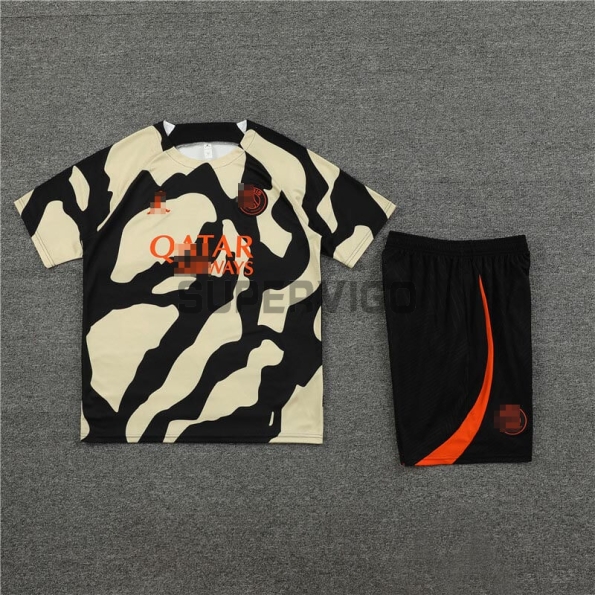 Camiseta Barcelona 2023/2024 Negro/Amarillo Niño Kit