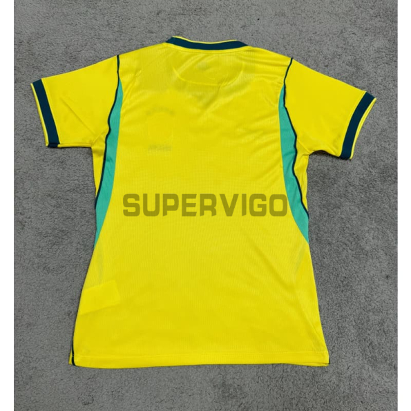 Camiseta Brasil Primera Equipación Mundial 2026 Amarillo Mujer