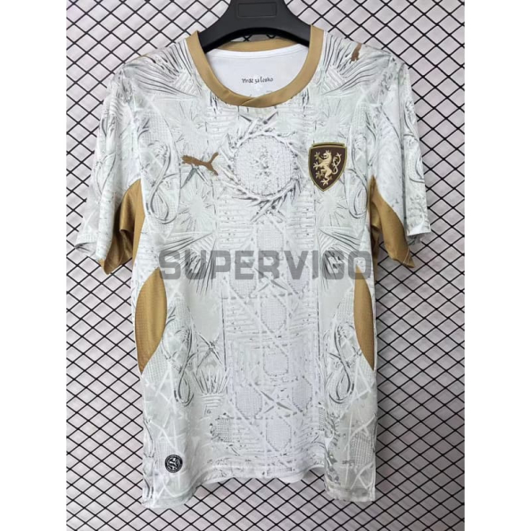 Camiseta Checa Segunda Equipación Mundial 2026 Blanco
