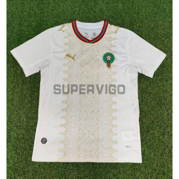 Camiseta Marruecos Segunda Equipación Mundial 2026 Blanco/Oro