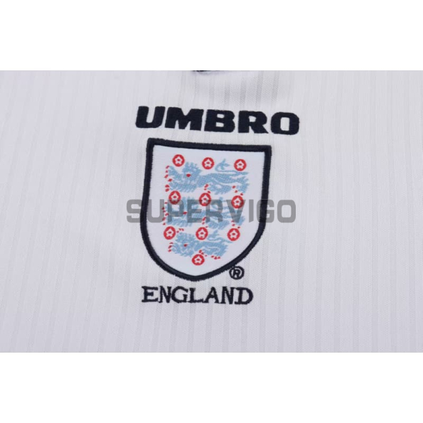 Camiseta Inglaterra Primera Equipación Retro 1998 ML Blanco Niño Kit