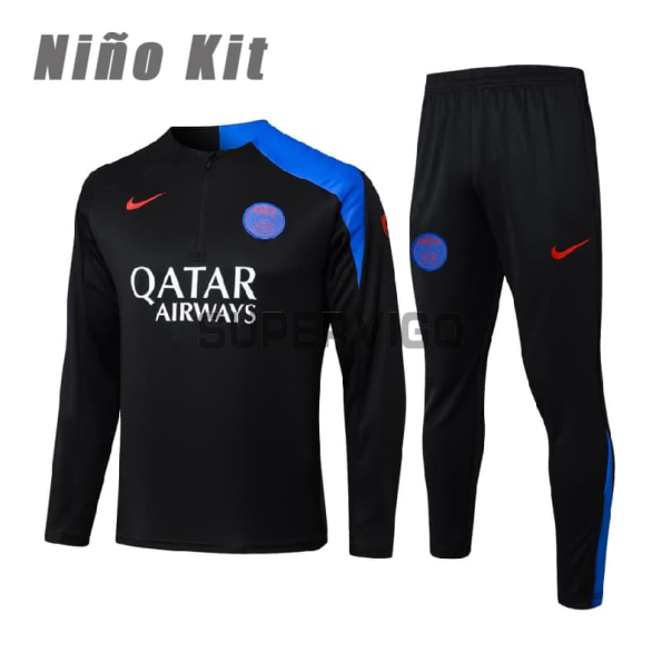 Sudadera De Entrenamiento PSG 2025/2026 Niño Kit Negro/Azul