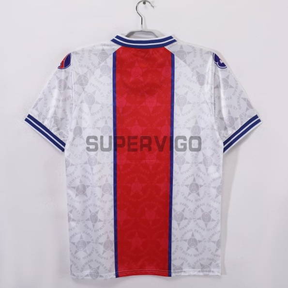Camiseta PSG Segunda Equipación Retro 1994/95 Blanco/Rojo