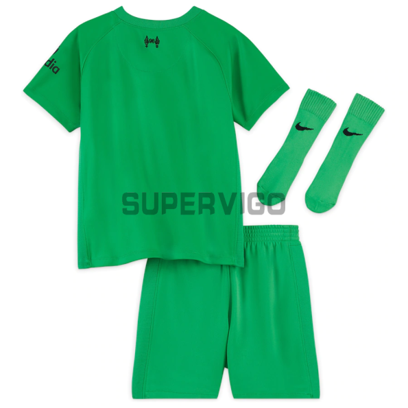 Maillot Kit Liverpool 2021/2022 Vert Enfant Gardien de But
