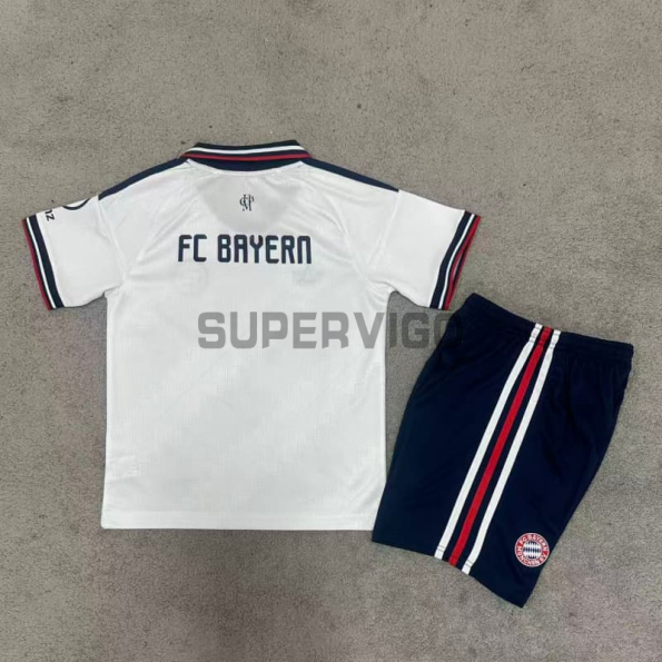 Camiseta Bayern Múnich Segunda Equipación 2026/2027 Blanco Niño Kit