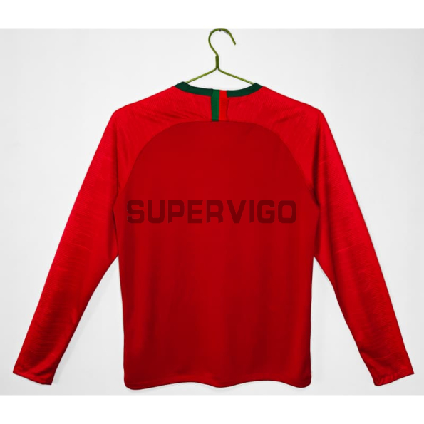 Camiseta Portugal Primera Equipación Retro 2018 ML Rojo