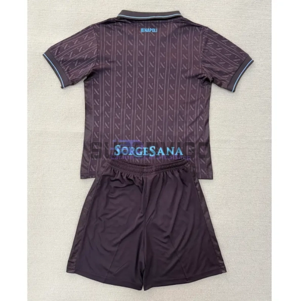 Camiseta Napoli Tercera Equipación 2025/2026 Negro Niño Kit