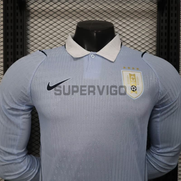 Camiseta Uruguay Primera Equipación Mundial 2026 ML Azul Claro (EDICIÓN JUGADOR)