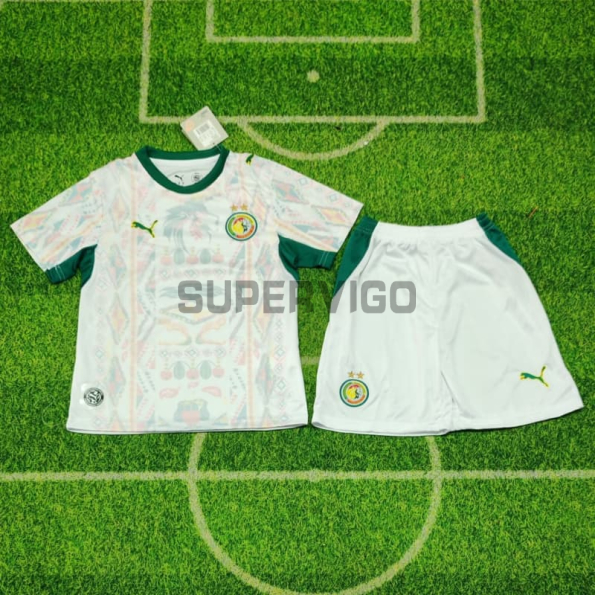 Camiseta Senegal Primera Equipación Mundial 2026 Blanco Niño Kit
