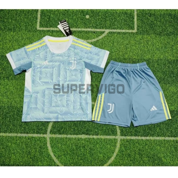 Camiseta Juventus Segunda Equipación 2025/2026 Turquesa Niño Kit