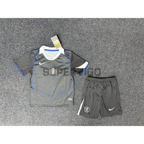 Camiseta Chelsea Tercera Equipación 2025/2026 Negro Niño Kit