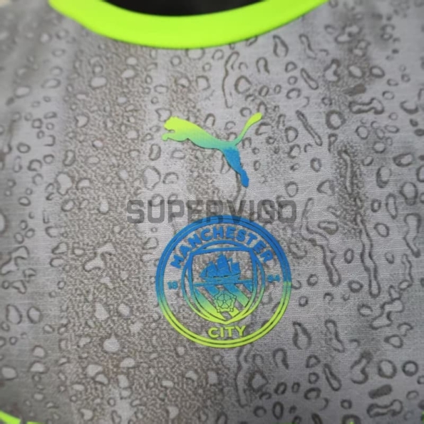 Camiseta Manchester City Tercera Equipación 2025/2026 Gris/Verde Neón (EDICIÓN JUGADOR)