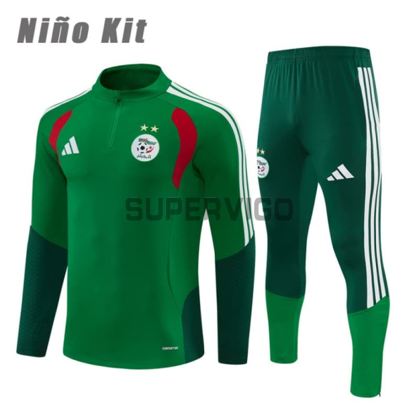 Sudadera de Entrenamiento Argelia 2026 Niño Kit Verde