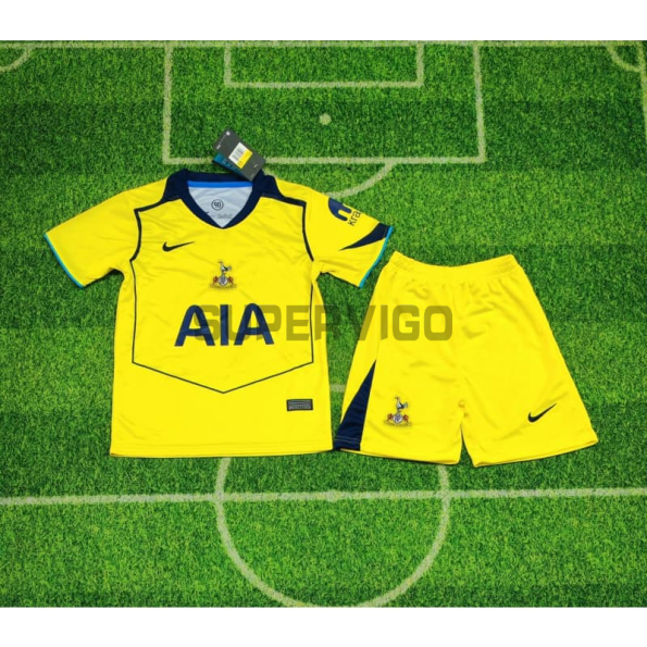 Camiseta Tottenham Hotspur Tercera Equipación 2025/2026 Amarillo Niño Kit