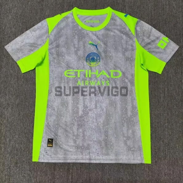 Camiseta Manchester City Tercera Equipación 2025/2026 Gris/Verde Neón