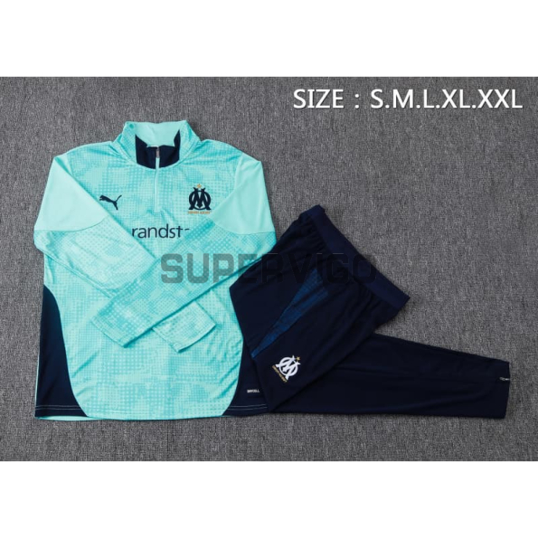 Sudadera De Entrenamiento Olympique Marsella 2025/2026 Kit Azul Verdoso