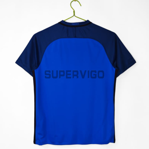 Camiseta Francia Primera Equipación Retro 2016 Azul