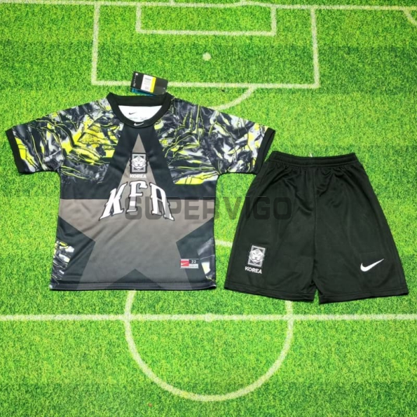 Camiseta de Portero Corea del Sur Hollywood Mundial 2026 Niño Kit Negro/Gris
