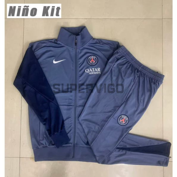 Chandal PSG 2025/2026 Niño Gris Azulado