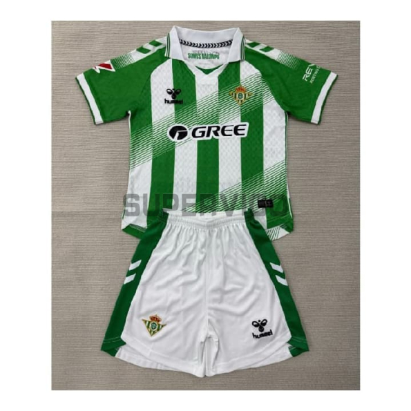 Camiseta Real Betis Primera Equipación 2026/2027 Verde/Blanco Niño Kit con Parche La Liga