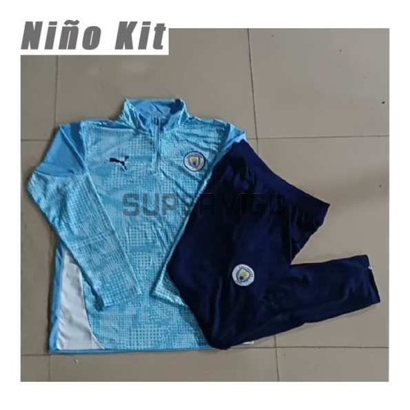Sudadera De Entrenamiento Manchester City 2025/2026 Niño Kit Azul Claro