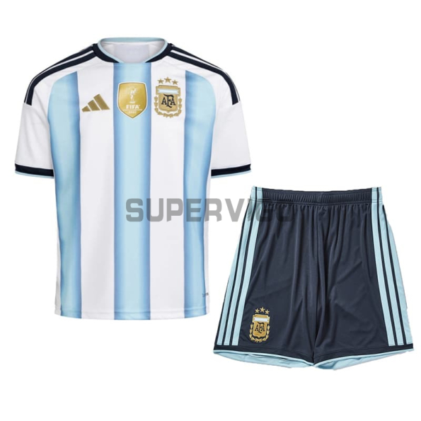 Camiseta Argentina Primera Equipación 2026 Azul/Blanco Niño Kit con FIFA2022