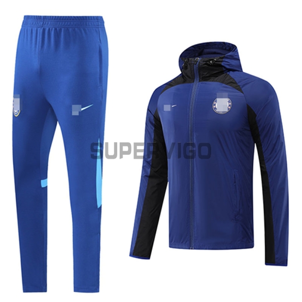 Cortavientos Chelsea FC 2022/2023 Con Capucha Kit Azul/Negro