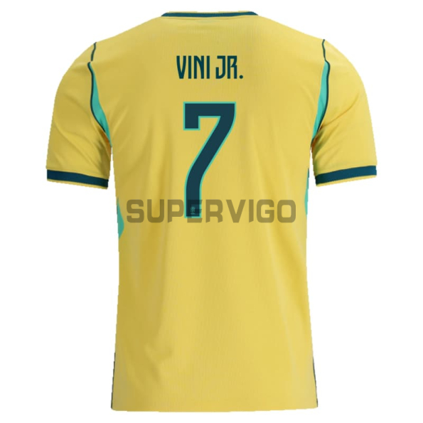 Camiseta VINI JR. 7 Brasil Primera Equipación Mundial 2026 Amarillo