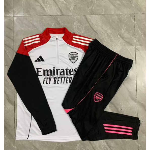 Sudadera De Entrenamiento Arsenal 2025/2026 Blanco/Negro/Rojo