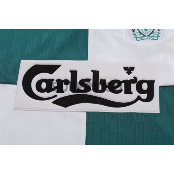 Camiseta Liverpool Segunda Equipación Retro 1995/96 Blanco/Verde Niño Kit