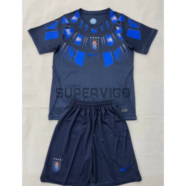 Camiseta Uruguay Segunda Equipación Mundial 2026 Azul Oscuro Niño Kit