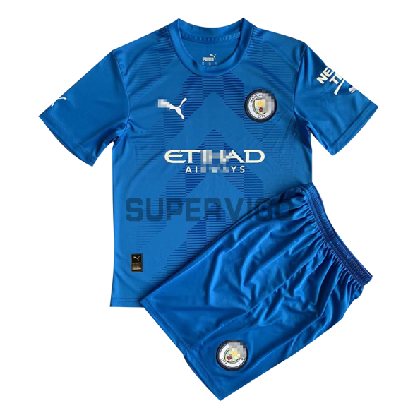 Camiseta De Portero Manchester City 2022/2023 Niño Kit Azul