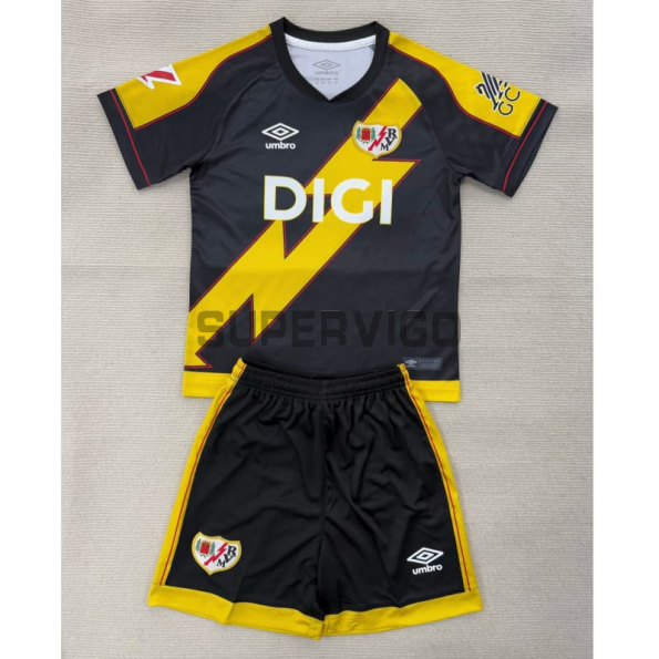 Camiseta Rayo Vallecano Tercera Equipación 2025/2026 Negro/Amarillo con Parche La Liga
