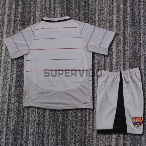 Camiseta Barcelona Segunda Equipación Retro 2003/04 Gris Niño Kit