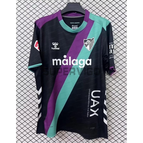 Camiseta Málaga CF Segunda Equipación 2025/2026 Negro con Parche La Liga