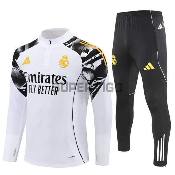 Sudadera De Entrenamiento Real Madrid 2025/2026 Kit Blanco con Estampado de Marvel