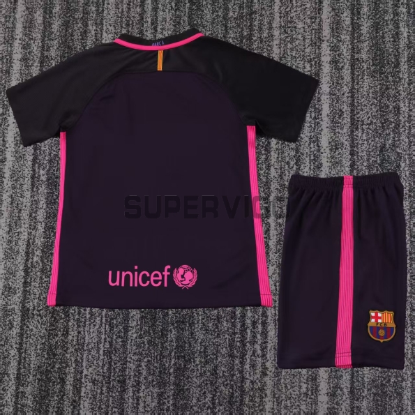 Camiseta Barcelona Segunda Equipación Retro 2016/17 Negro Niño Kit