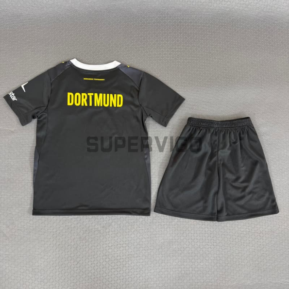 Camiseta Borussia Dortmund Segunda Equipación 2026/2027 Negro Niño Kit