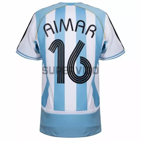 Camiseta Aimar 16 Argentina Primera Equipación Retro 2006 Azul/Blanco