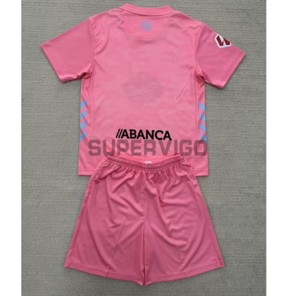 Camiseta Celta de Vigo Tercera Equipación 2025/2026 Rosa Niño Kit con Parche La Liga