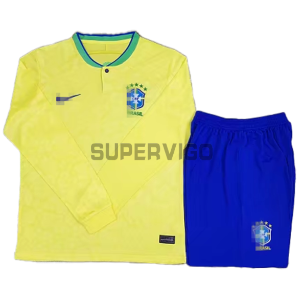 Camiseta Brasil Primera Equipación 2022 Copa Mundial Kit ML
