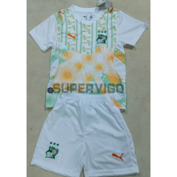 Camiseta Costa de Marfil Segunda Equipación Mundial 2026 Blanco Niño Kit