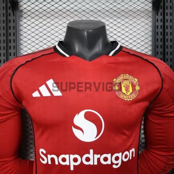 Camiseta Manchester United Primera Equipación 2025/2026 ML Rojo (EDICIÓN JUGADOR)