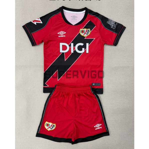 Camiseta Rayo Vallecano Segunda Equipación 2025/2026 Rojo/Negro con Parche La Liga