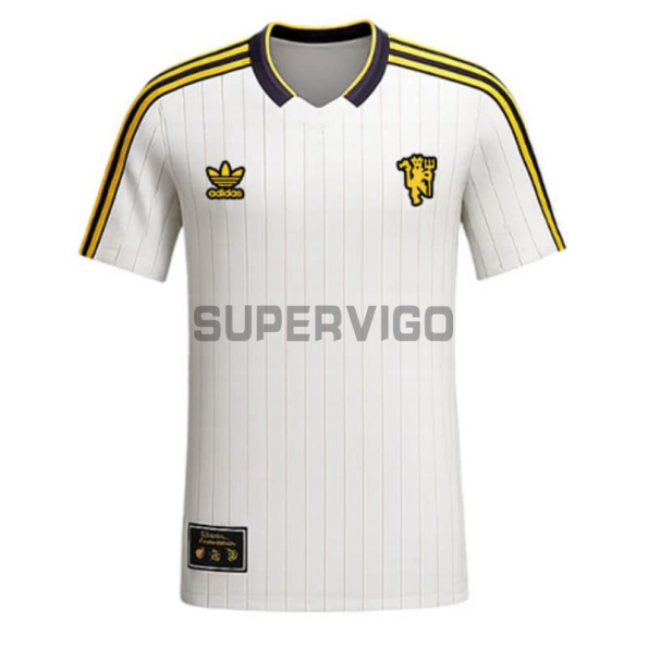 Camiseta Manchester United Terrace Icons Retro 2025/26 Blanco/Amarillo