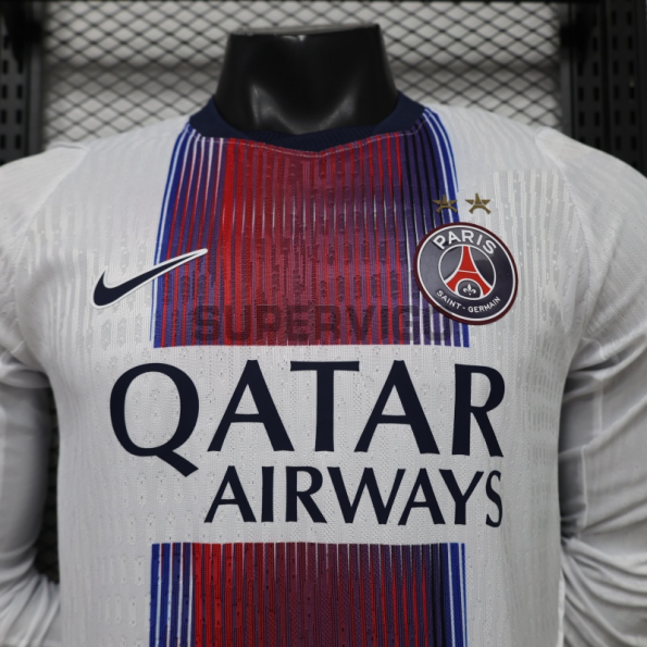 Camiseta PSG Segunda Equipación 2026/2027 ML Blanco con Dos Estrellas (EDICIÓN JUGADOR)