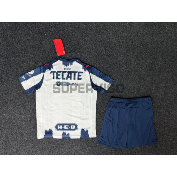 Camiseta Monterrey Primera Equipación 2025/2026 Blanco/Azul Marino Niño Kit